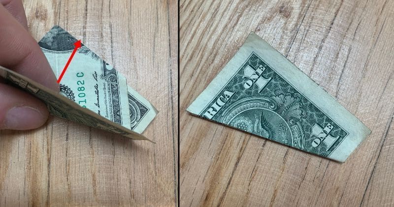Dollar Bill Origami Pyramid 11