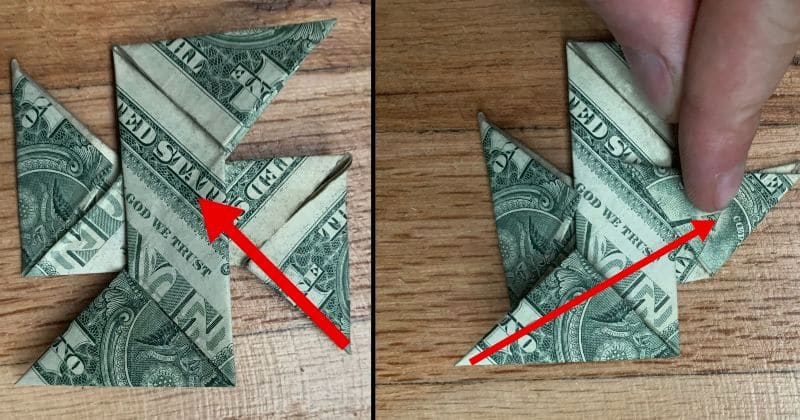 Dollar Bill Origami Ninja Star 13