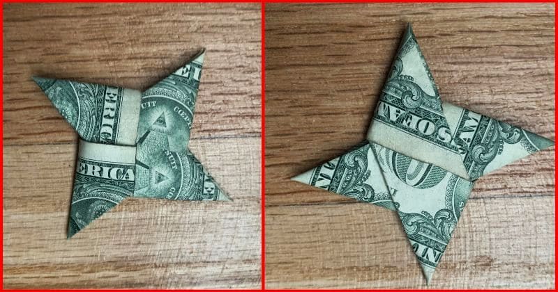 Dollar Bill Origami Ninja Star Complete