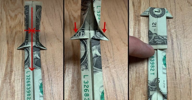 Dollar Bill Origami Sword 13