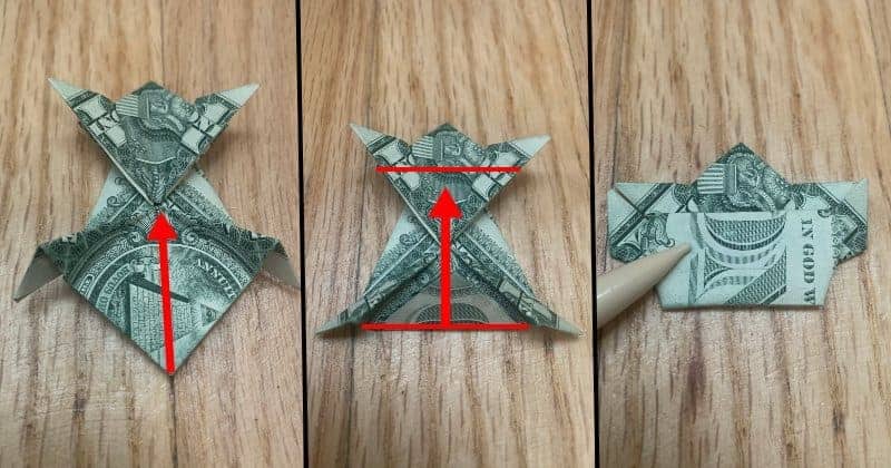 Dollar Bill Origami Frog Step 13