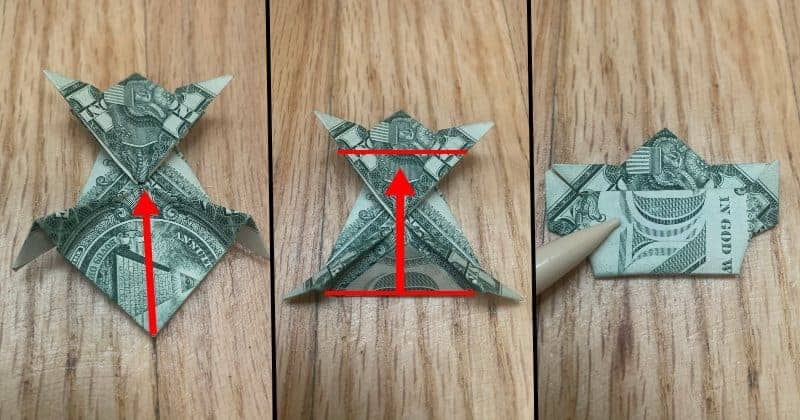 origami frog dollar bill