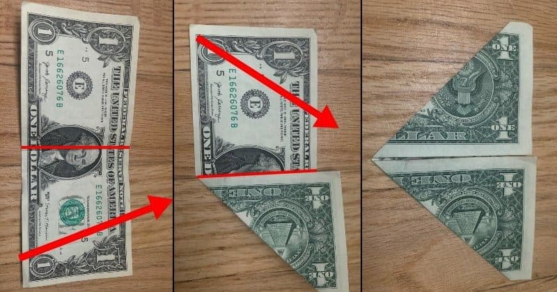 Dollar Bill Origami Frog Step 2