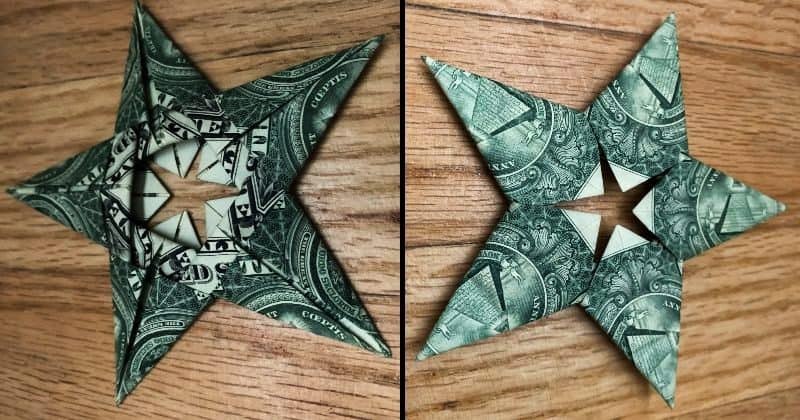 5 Pointed Dollar Bill Origami Star