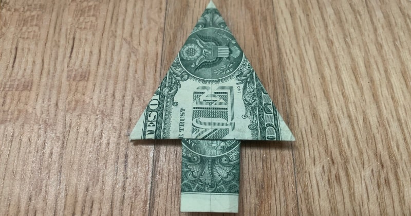 dollar bill money origami tree