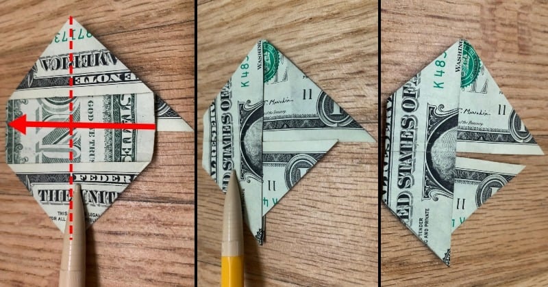 Dollar Bill Origami Sailboat 7