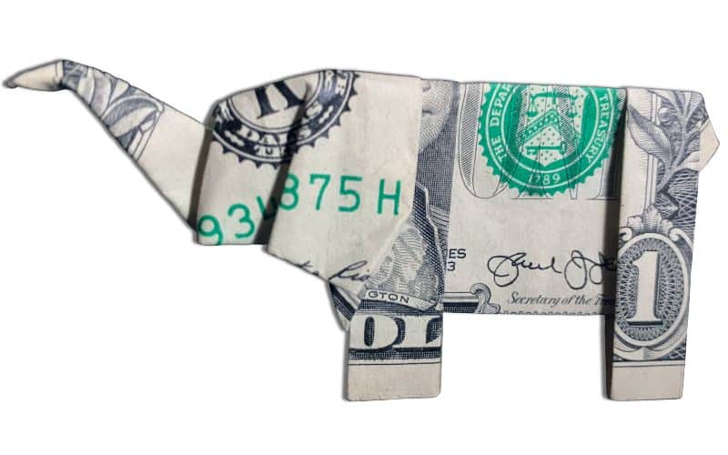 origami money elephant