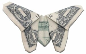 origami money butterfly