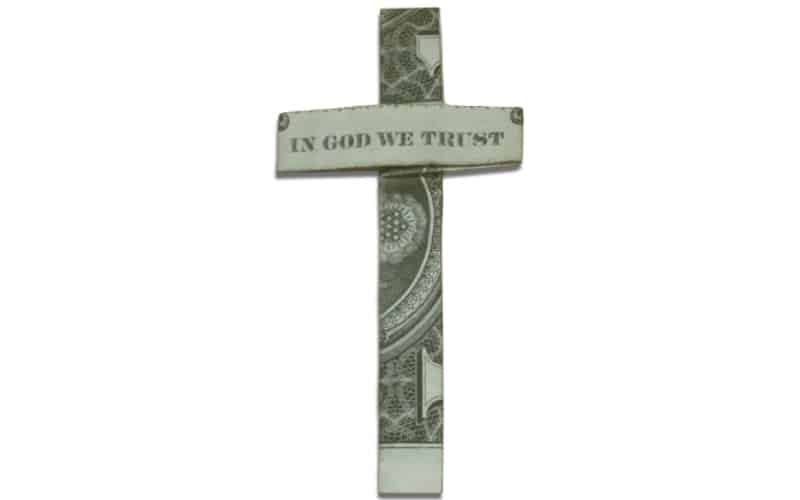 origami money cross