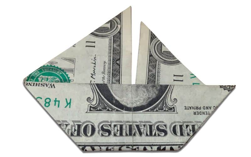 origami money sailboat