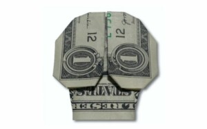 origami money skull