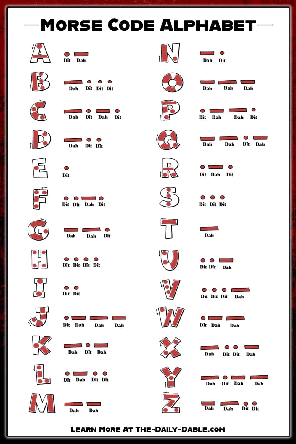 morse code alphabet tracing chart