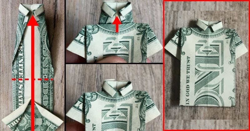 dollar bill origami shirt 9