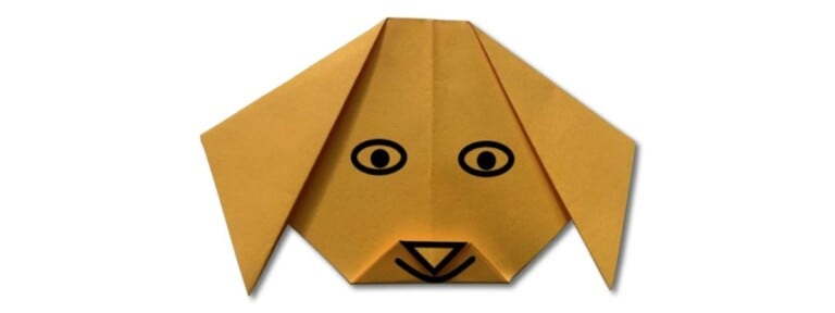 easy origami dog face