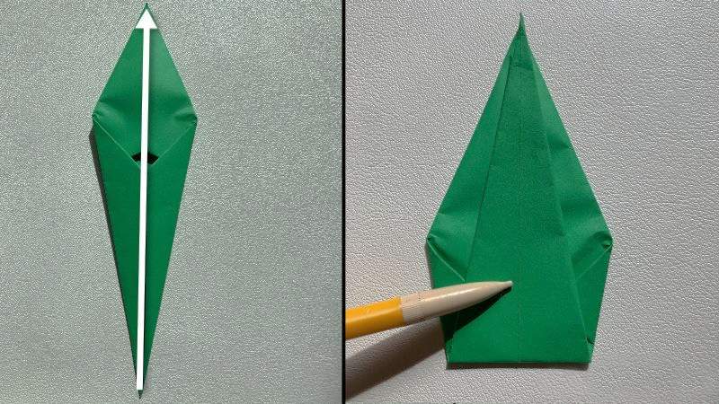 dollar bill origami tulip step 14