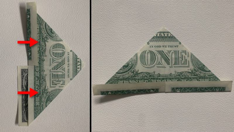 dollar bill origami tulip step 3