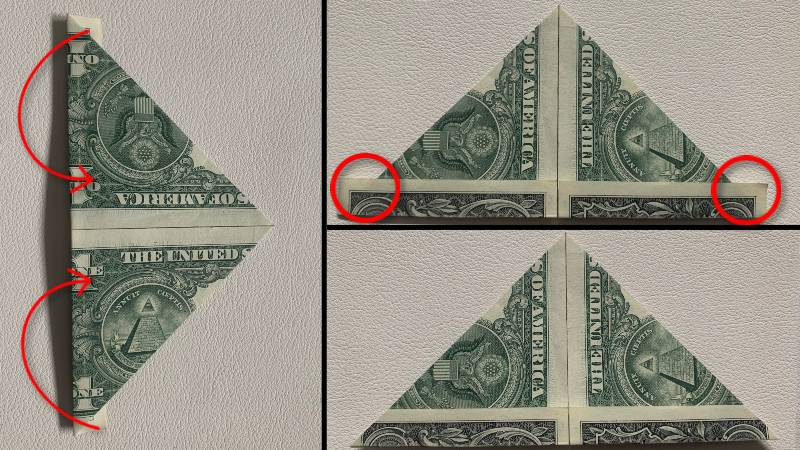 dollar bill origami tulip step 4