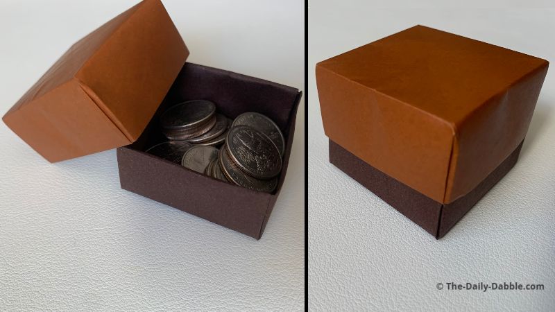 easy origami box with lid