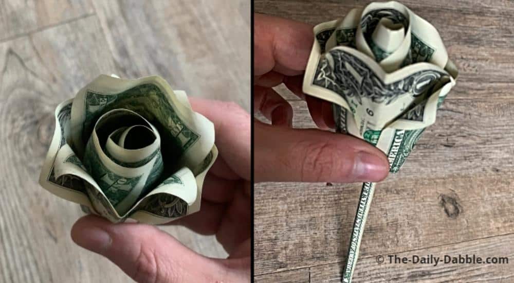 money origami rose