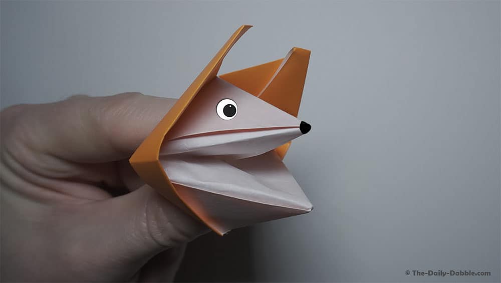 origami fox puppet complete