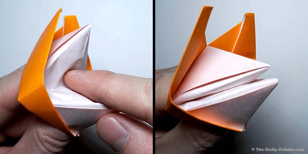 origami fox puppet step 15