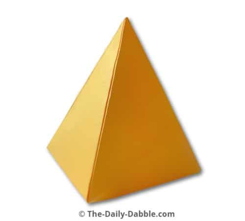 easy origami pyramid complete