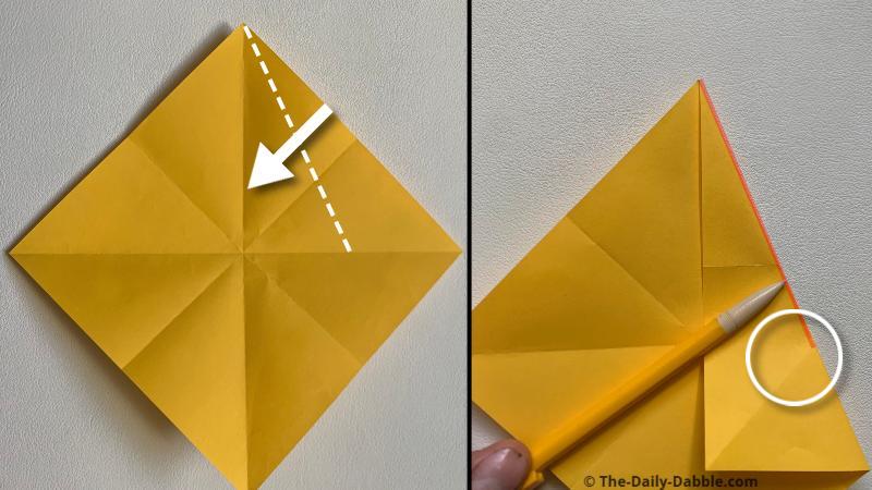 easy origami pyramid fold 3