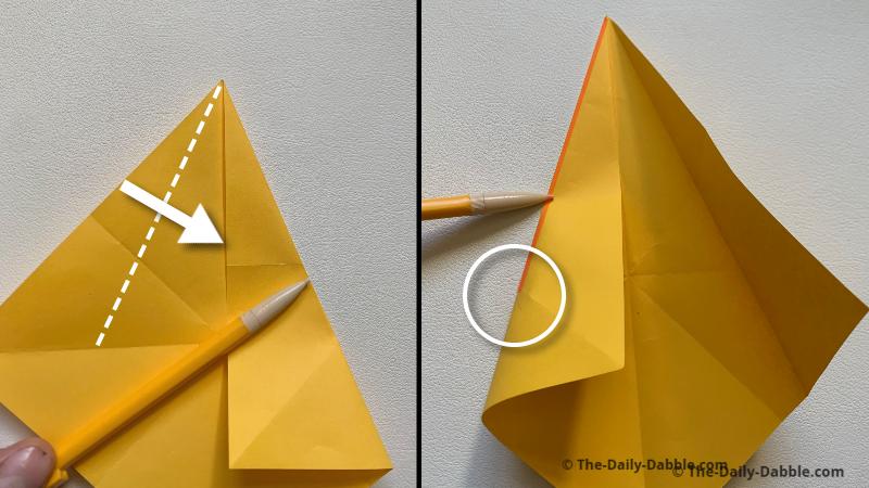 easy origami pyramid fold 4