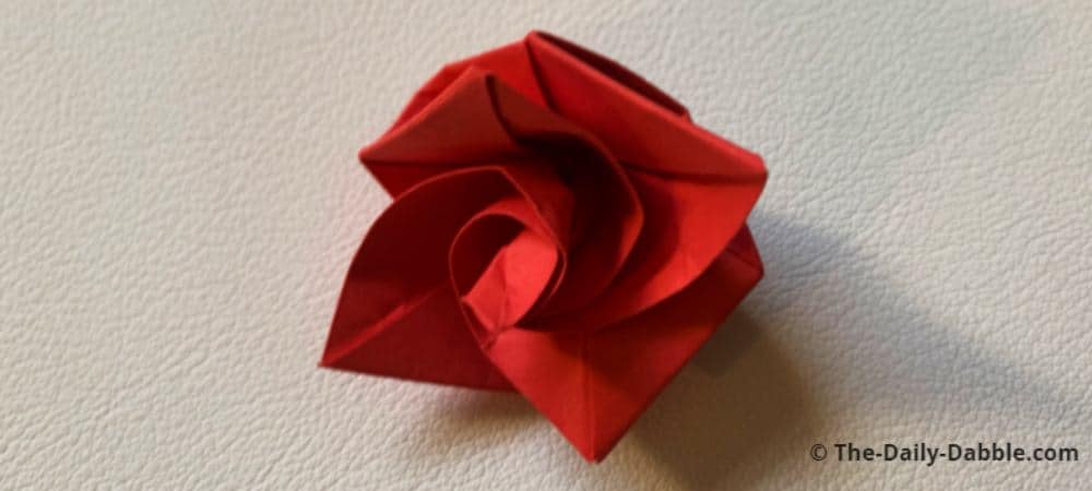 easy origami rose complete