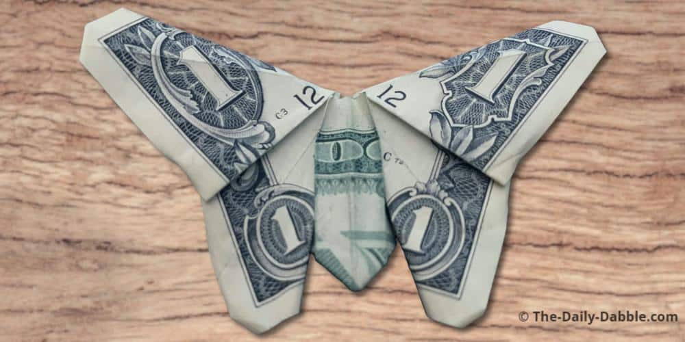 money origami animal butterfly