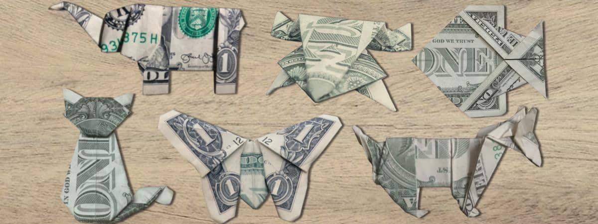 money origami animals