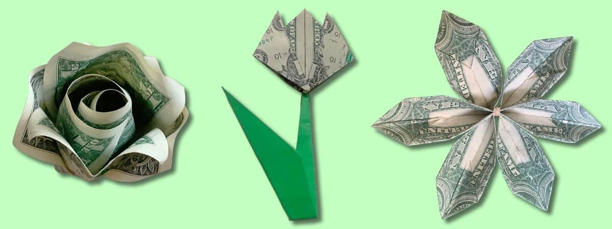 money origami flowers