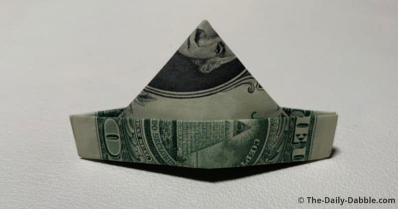 dollar bill origami hat complete