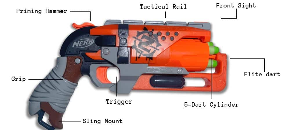 Nerf Zombie Strike Hammershot Blaster with 5 Nerf Zombie Strike Darts 