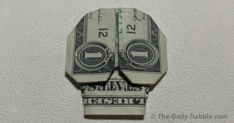 dollar bill origami skull complete