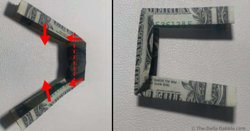 dollar bill origami letter d step 6