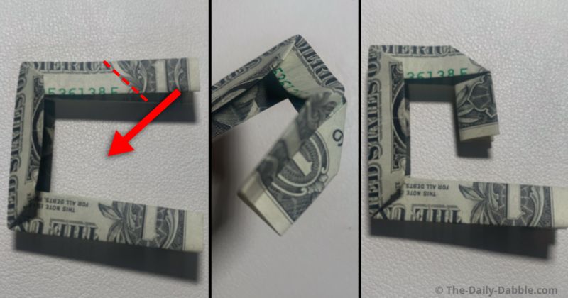 dollar bill origami letter d step 7