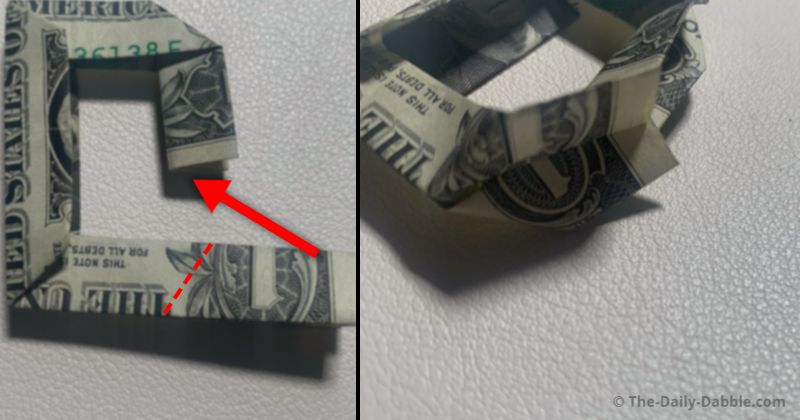 dollar bill origami letter d step 8