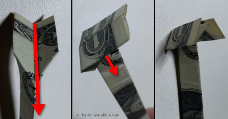 dollar bill origami letter g step 5