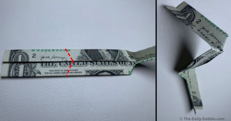 dollar bill origami letter n step 5