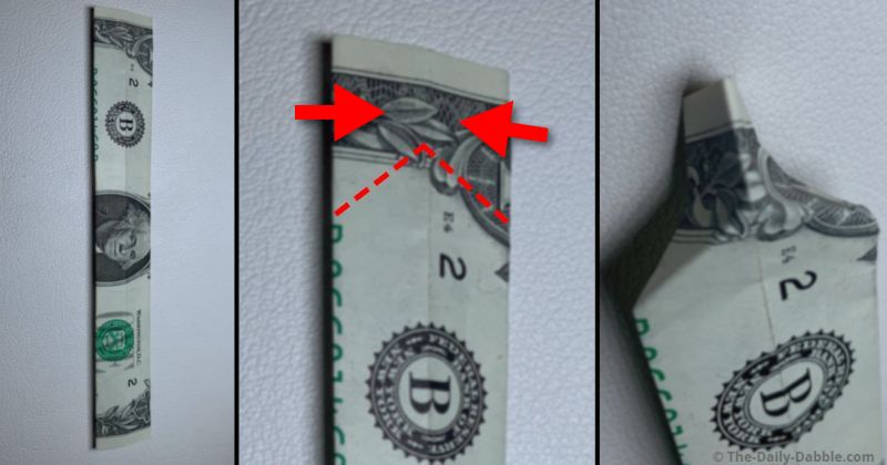 dollar bill origami letter o step 4