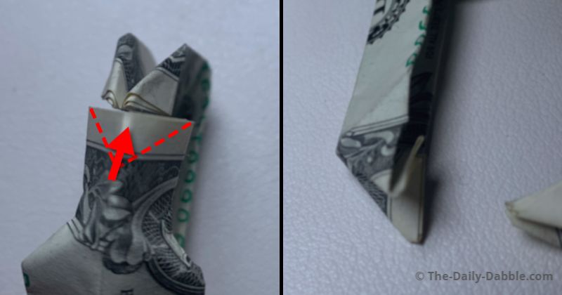dollar bill origami letter o step 9