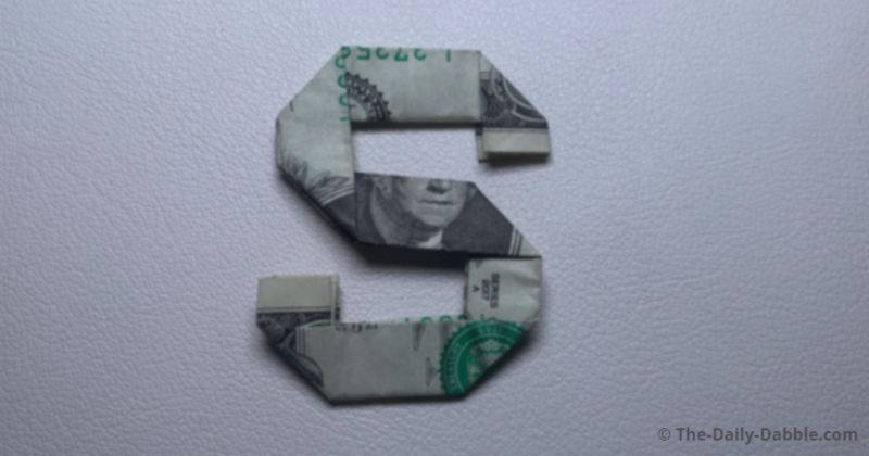dollar bill origami letter s complete