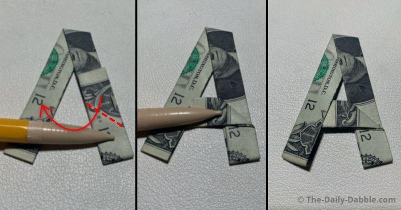 dollar origami letter a last step