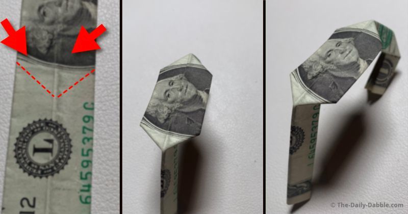 dollar origami letter e step 6