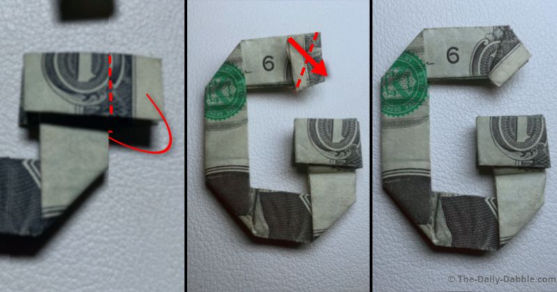 dollar origami letter g step 9