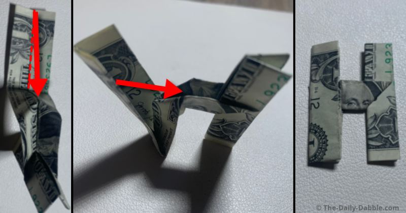dollar origami letter h step 9