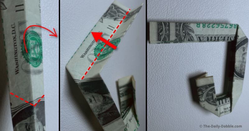 dollar origami letter j step 6