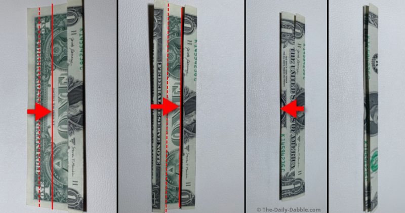 fold dollar bill in one sixth