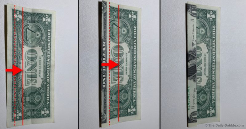 fold dollar bill in sixths